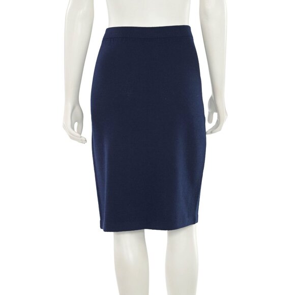 St. John Collection 2Pc Long Navy Double-Breasted Jacket & Skirt Suit sz 6/4 - Picture 11 of 13